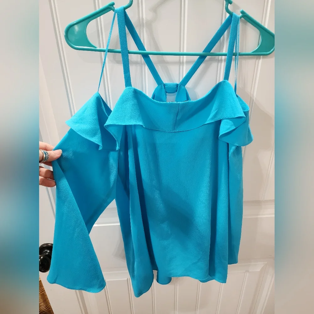 CeCe off the shoulder ruffle trim blouse - Picture 2 of 3